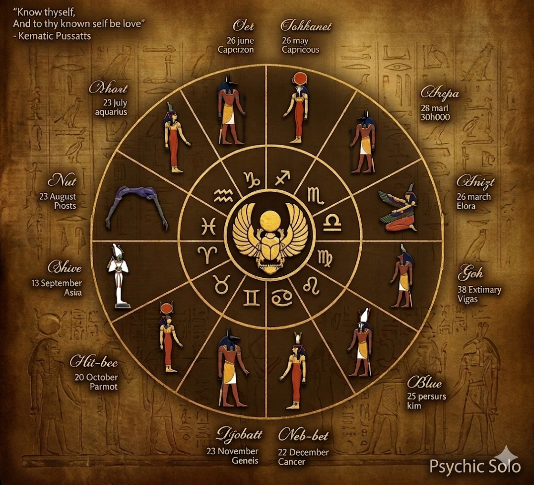 A mystical and vibrant African Astrology chart featuring traditional symbols and celestial patterns used by Psychic Solo for spiritual readings.